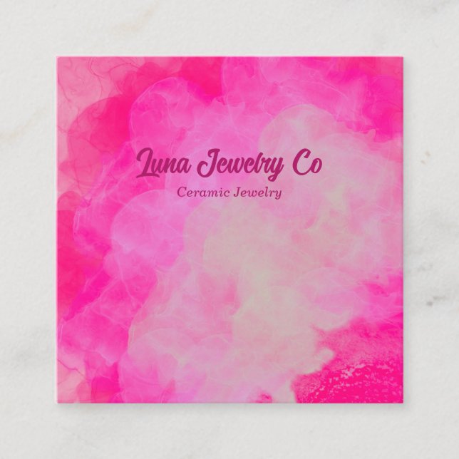 Pink Flower Burst Jewelry Craft Business Card (Front)