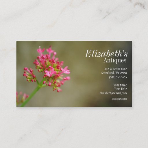 Customizable Pink Flower Business Card