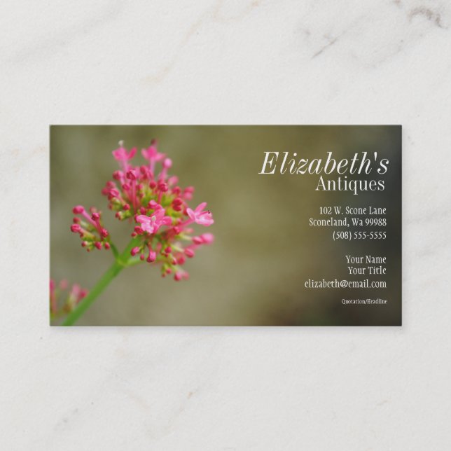 Pink Flower Business Card (Front)