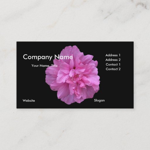 Customizable Pink Flower Business Card
