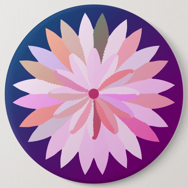 Pink flower Button Bottle Opener (Front)