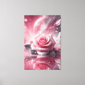 Pink flower canvas wall art