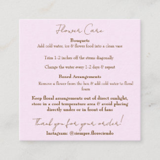 Pink Flower Care Card