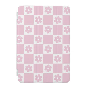 Pink Flower checked pattern iPad Mini Cover