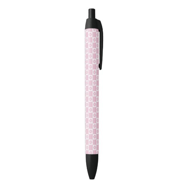 Pink Flower checked pattern Pen (Bottom (Vertical))