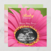 Pink "Flower Child" Sonogram Shower Invite-square Invitation (Front/Back)