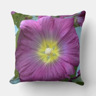 Pink Flower Close Up Photo Throw Pillow