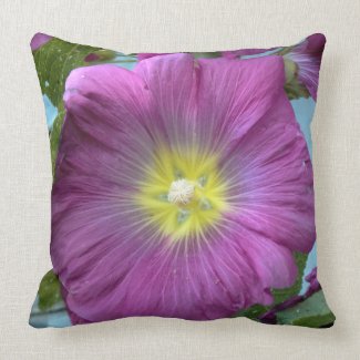 Pink Flower Close Up Photo Throw Pillow