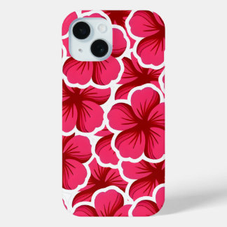 Pink flower colored cute floral iPhone 15 case