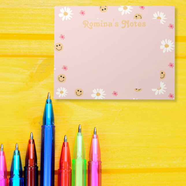 Pink flower Colorful retro pattern personalized Notepad (Pink flower Colorful retro pattern personalized Notepad)