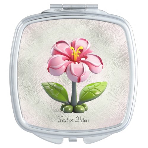 Pink Flower Compact Mirror