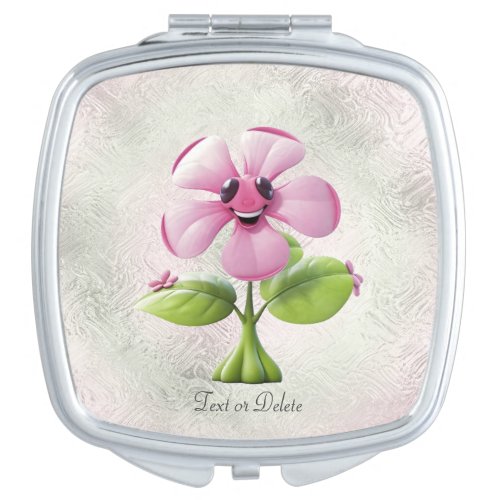 Pink Flower Compact Mirror