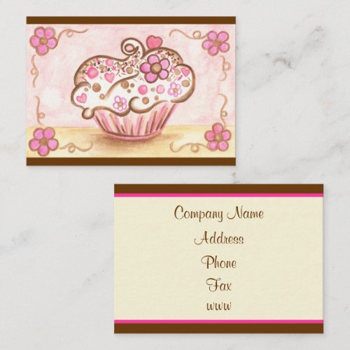 Flower Cupcake Business Card