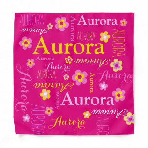 Pink flower custom name Aurora and meaning Bandana