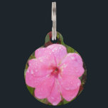 Pink Flower custom pet tags<br><div class="desc">Change the text field to what you want. You can also change the font and its size and color by using the "Customize it" function, as well as add more text fields if you wish. Further, you can edit the background color of this item to what you want. See my...</div>