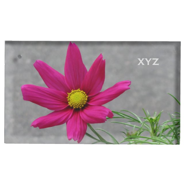 Pink Flower custom table card holder (Front)
