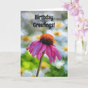 Pink Flower Daisy Flower Birthday Card