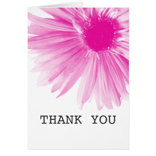 Pink Flower Design Thank You Background Card | Zazzle