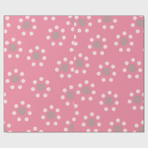 Pink flower dot wrapping paper
