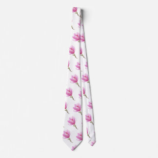 Pink Flower Drawing Tie