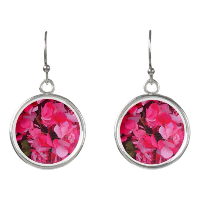 Pink Flower Drop Earrings (Front)