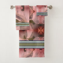 PINK FLOWER DRYSME WASH CLOTH AND BATH SET