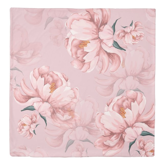 Pink flower duvet. duvet cover (Front)