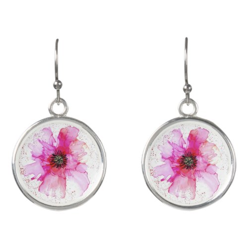 Pink Flower Earrings