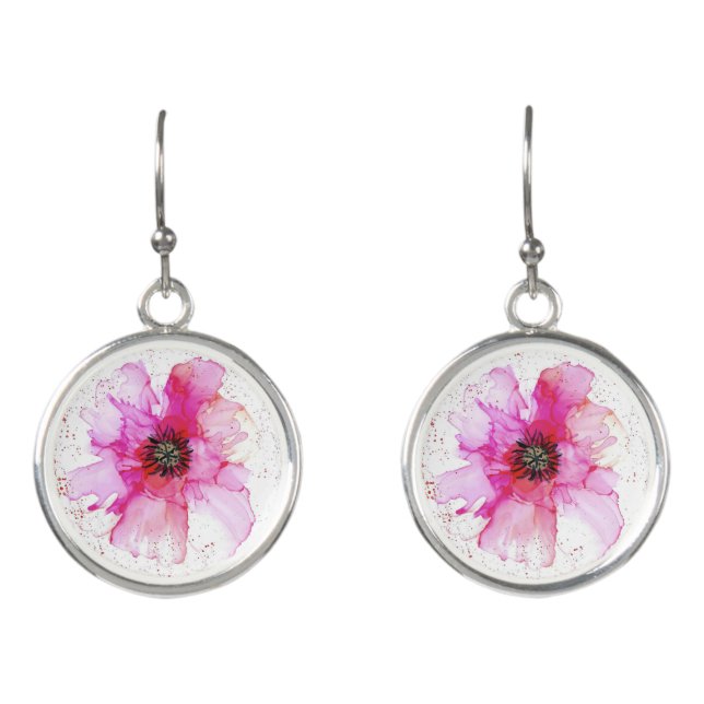 Pink Flower Earrings (Front)