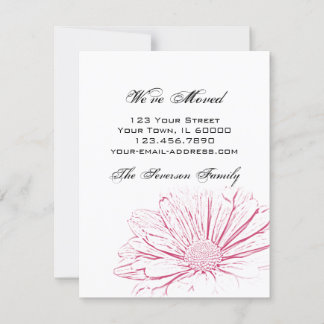 Pink Flower Effect Change of Address Announcement