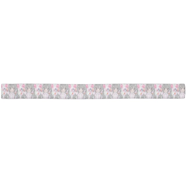 PINK FLOWER  ELASTIC HAIR TIE (Unwrapped)