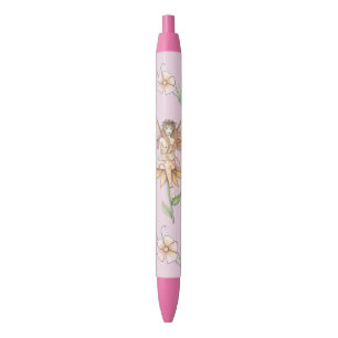 Pink Flower Fairy Fantasy Art Pen