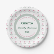 Pink Flower Family Reunion 7 in. Paper Plates