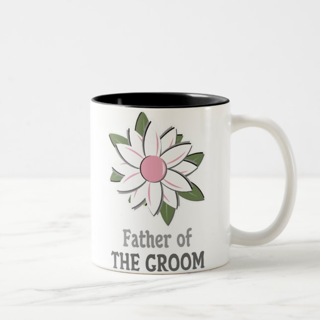 Pink Flower Father of the Groom  Two-Tone Coffee Mug (Right)