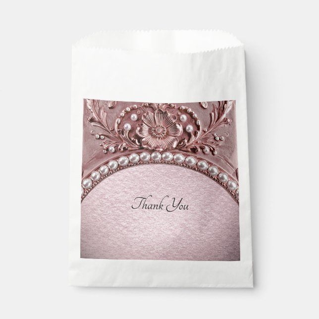 Pink Flower Favor Bag (Front)