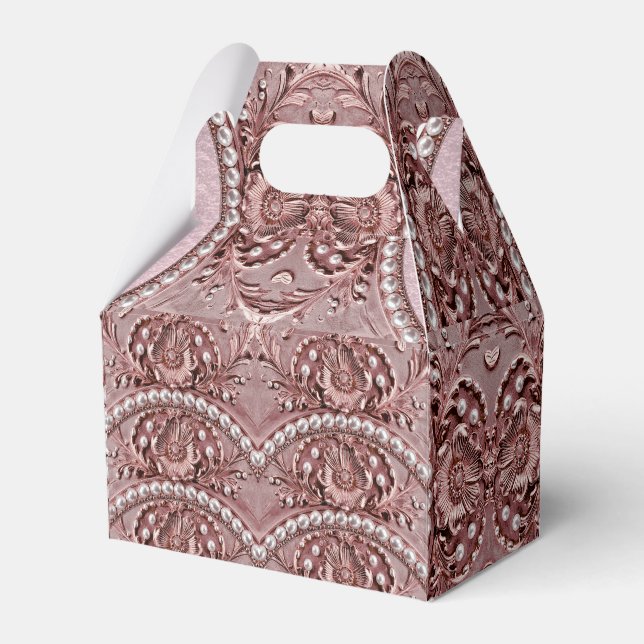 Pink Flower Favor Box (Front Side)