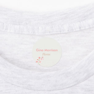 Pink flower floral gray employee labels