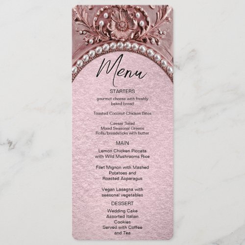 Pink Flower Floral Menu