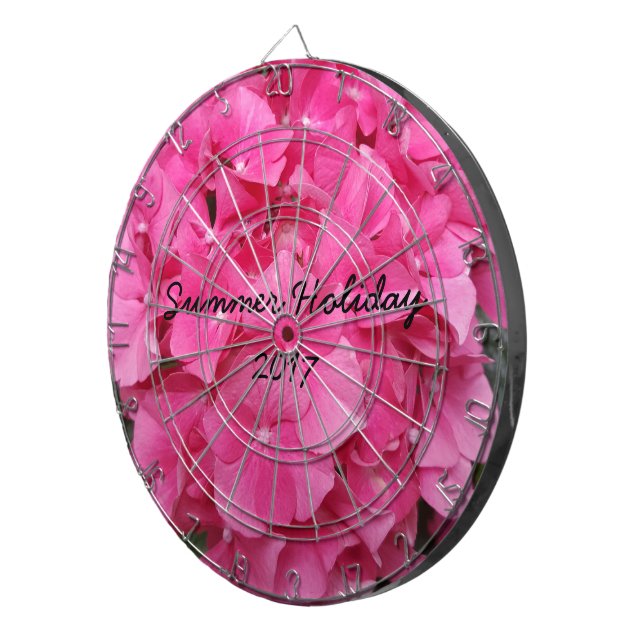Pink Flower Floral Photography Nature Dart Board (Front Right)