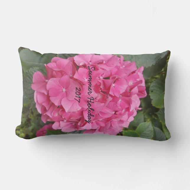 Pink Flower Floral Photography Nature Outdoor Pillow (Front)