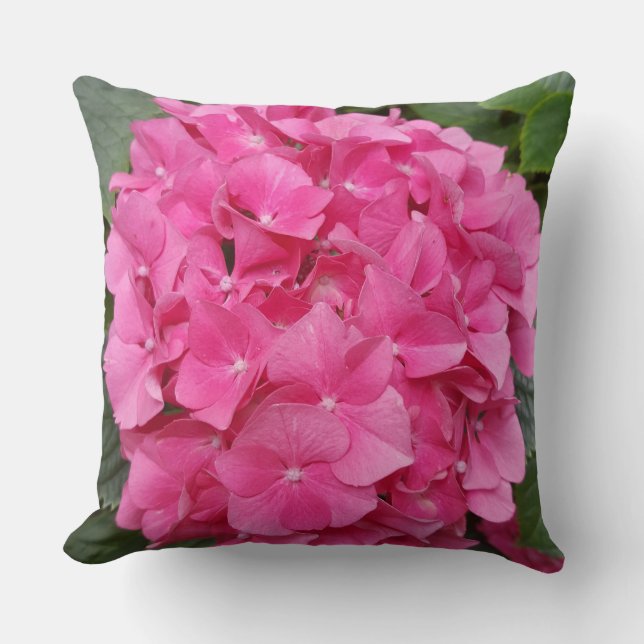Pink Flower Floral Photography Nature Throw Pillow (Front)