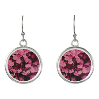 Pink Flower Floral Photography Spring Garden Earrings