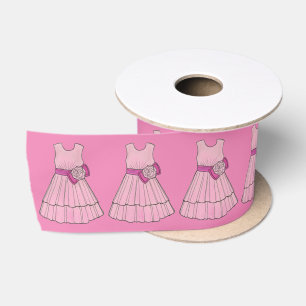 Pink Flower Girl Dress Wedding Bridal Party Ribbon