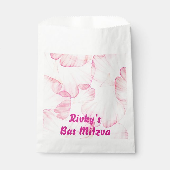 Pink flower girl party Favor Bags (Front)