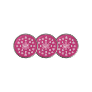 Pink Flower Glam- Golf Ball Marker