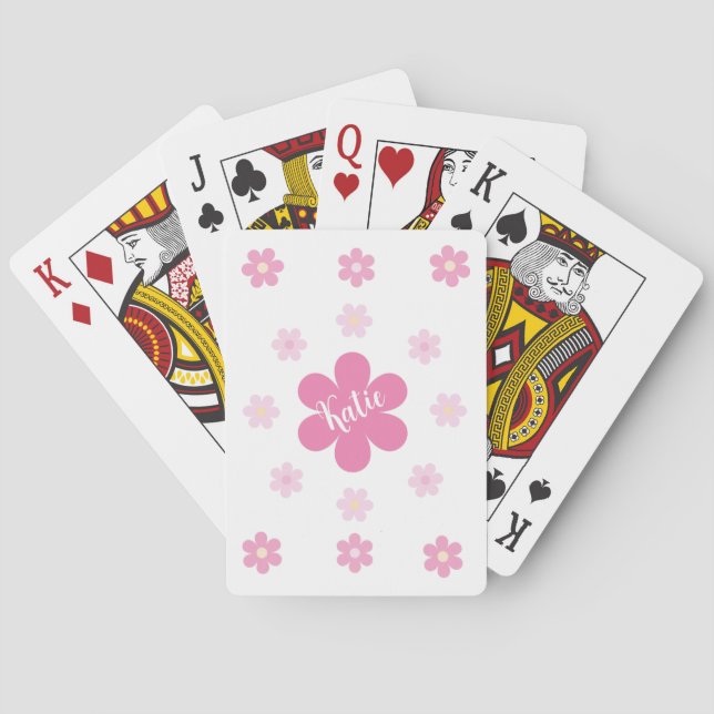  Pink Flower Glam- Poker Cards (Back)