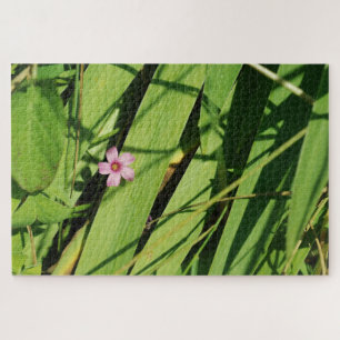 Pink flower Green Botanical Photography Graphic Jigsaw Puzzle