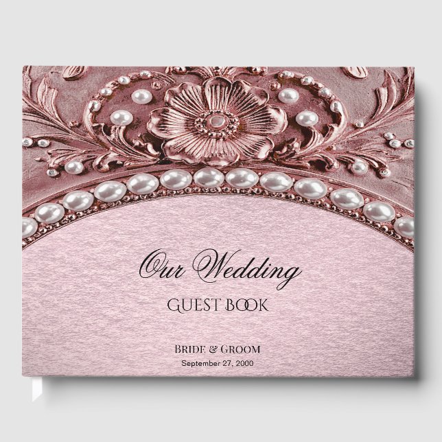 Pink Flower Guest Book (Front)