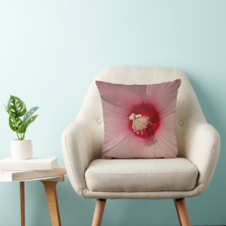 Pink Flower Hibiscus Photo Throw Cushion