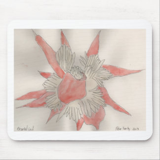 Pink Flower Illustration Mouse Pad